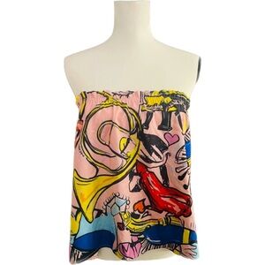 Romwe Graphic Strapless Cute Loose Blouse